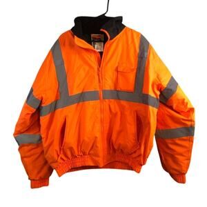 Radians Mens Jacket Orange Weather Proof Construction Workwear Bomber XL